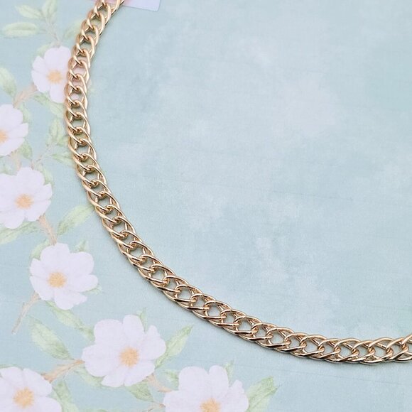 "Slim Rose Gold Curb Chain Necklace for Men & Women, 23.6 Inch Length, XPNL0088 - Picture 9 of 12